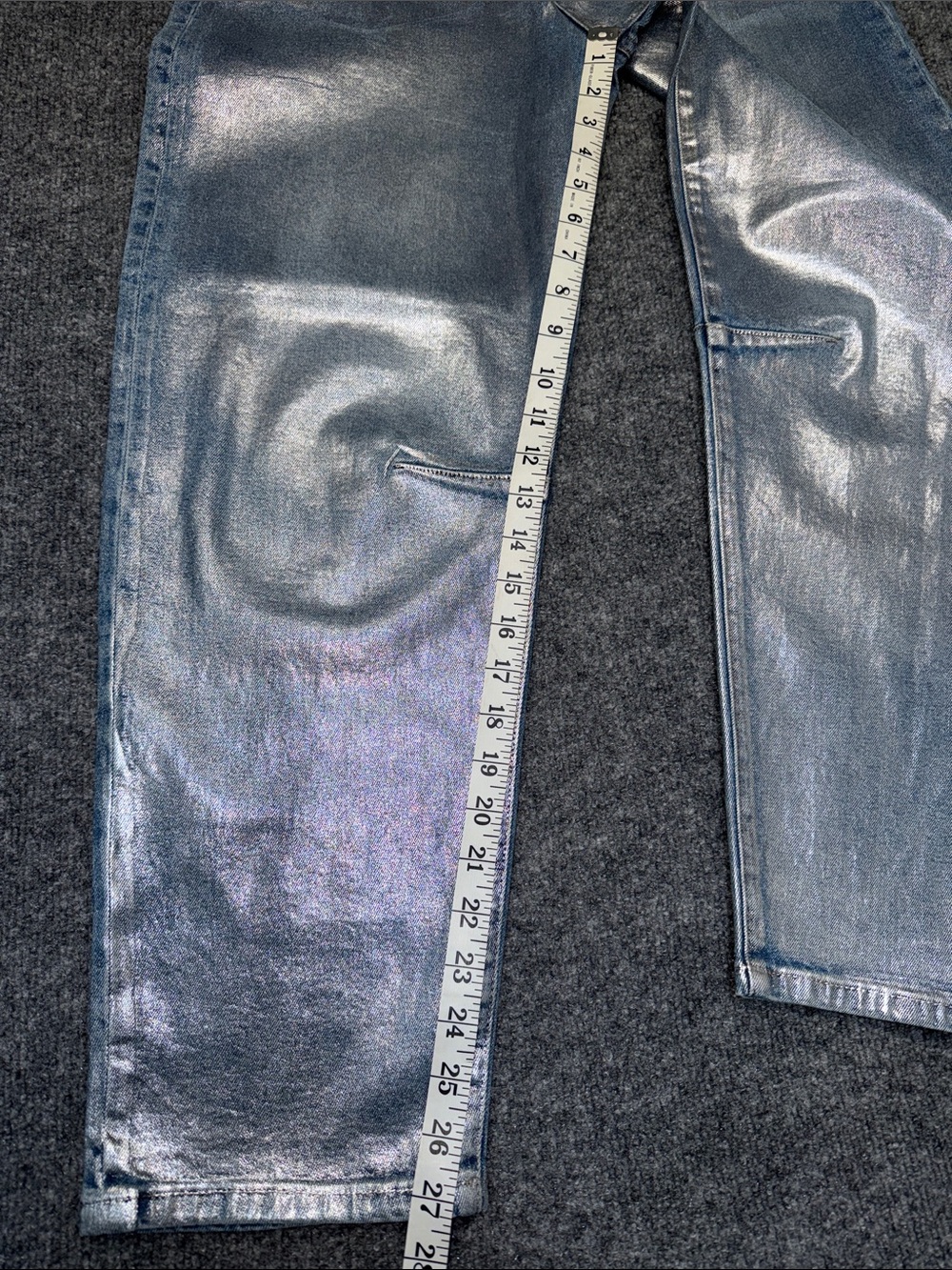 Kut from the Kloth Metallic Silver Ashley Barrel Jeans - Picture 9 of 14